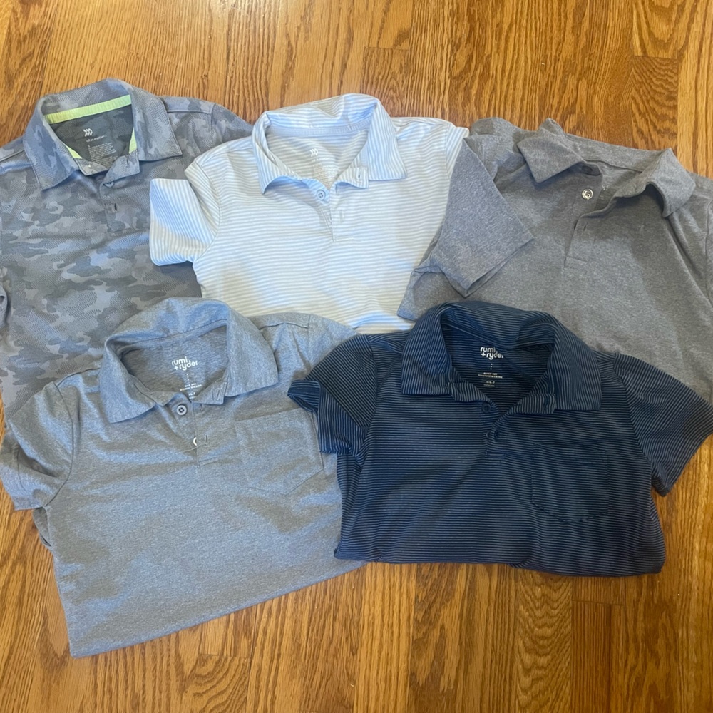 Lot of 5 Boys Small polos